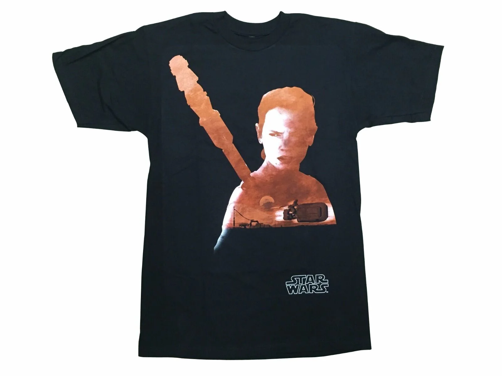 Star Wars Force Awakens Rey Silhouette Adult T-Shirt - Image 2