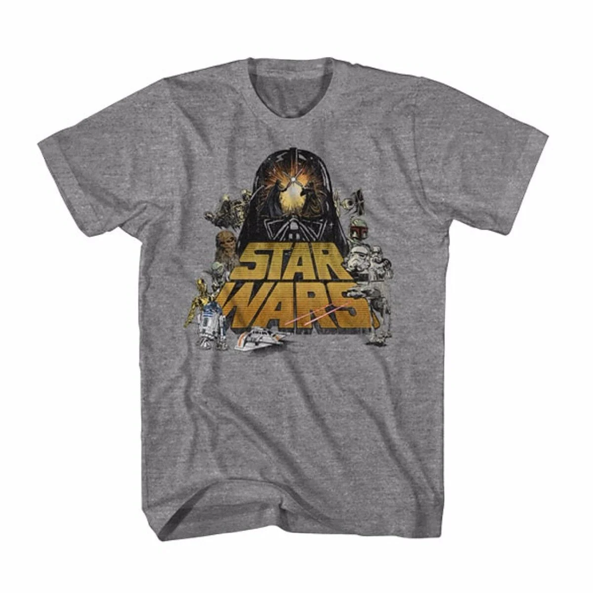 Star Wars Gold Logo Adult T-Shirt - Image 2