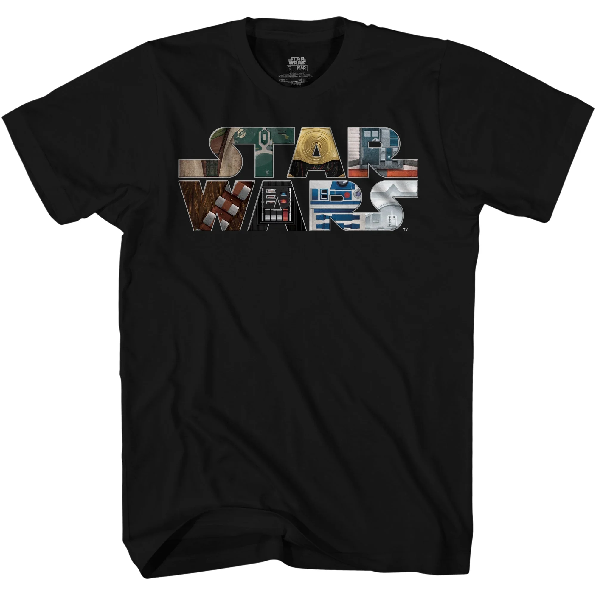 Star Wars Logo Letter Fun Officially Licensed Adult T-Shirt - Image 1
