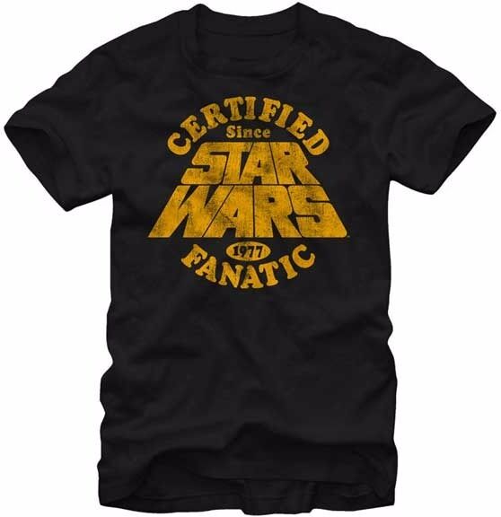 Star Wars Movie Certified Fanatic 1977 Adult T-Shirt - Image 2