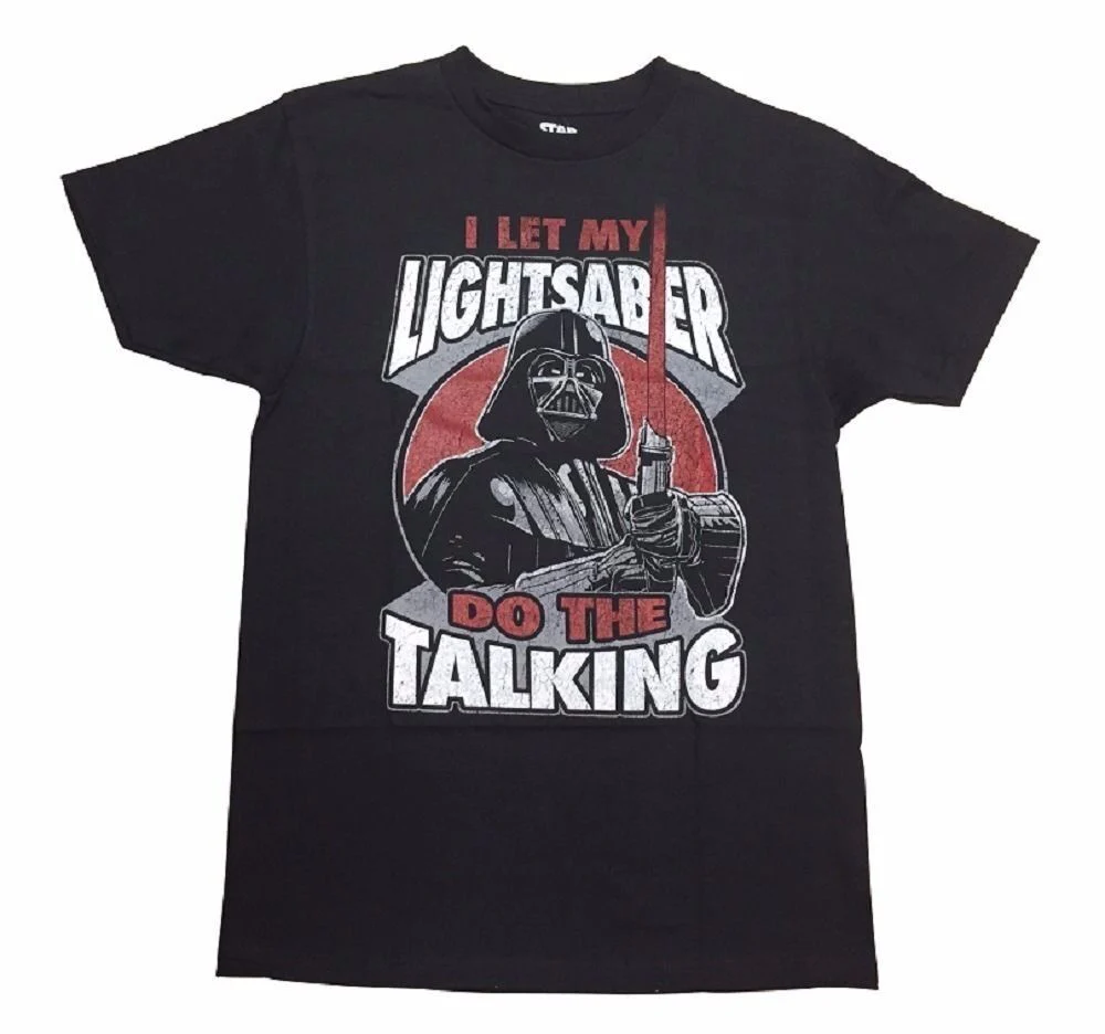 Star Wars Movie Darth Vader Let My Lightsaber Adult T-Shirt - Image 1