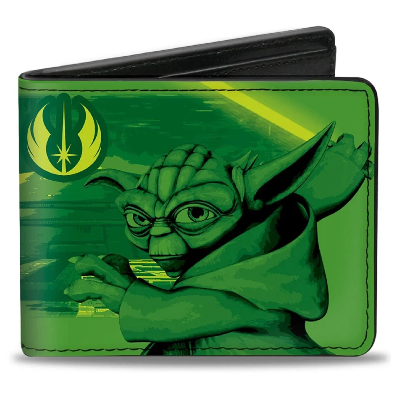 Star Wars The Clone Wars Yoda Jedi Master Action Pose Bifold Wallet - Image 1