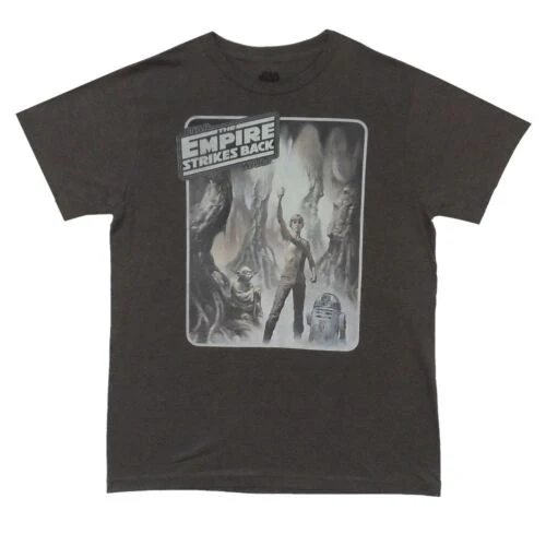 Star Wars The Empire Strikes Back Poster Yoda Luke Adult T-Shirt - Image 1
