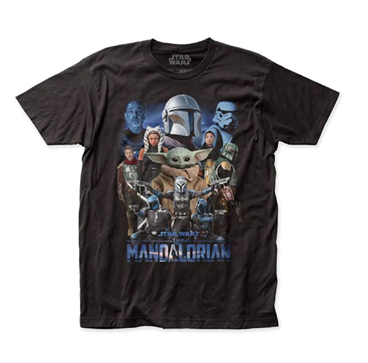 Star Wars The Mandalorian Mando Collage Adult T Shirt - Image 1
