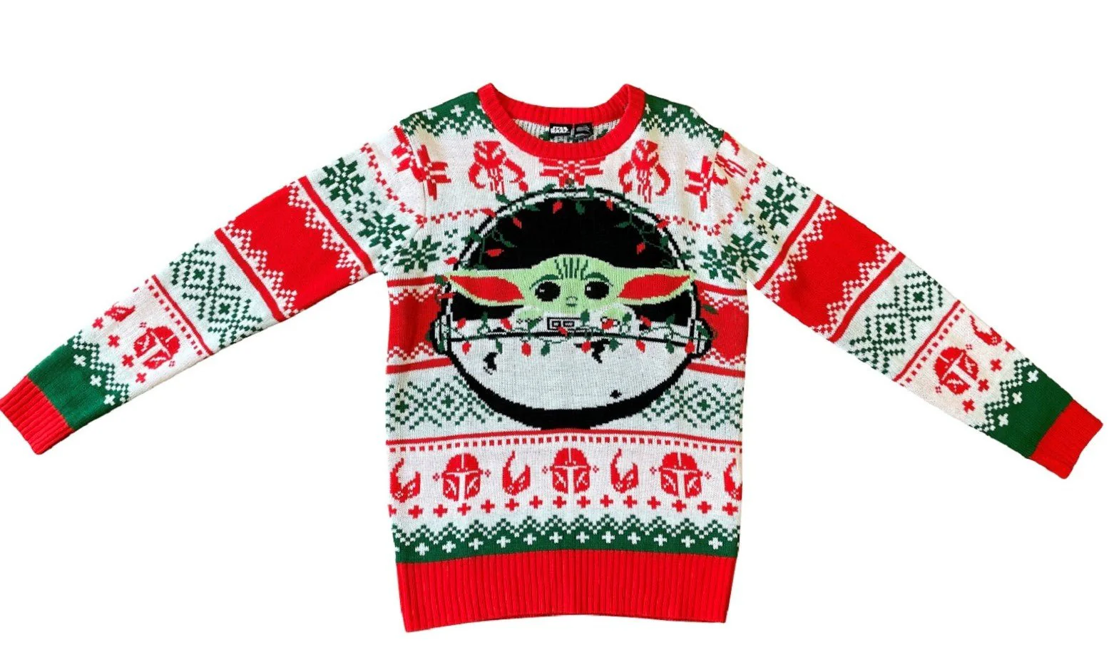 Star Wars The Mandalorian The Child with Lights Adult Ugly Christmas Sweater - Image 2