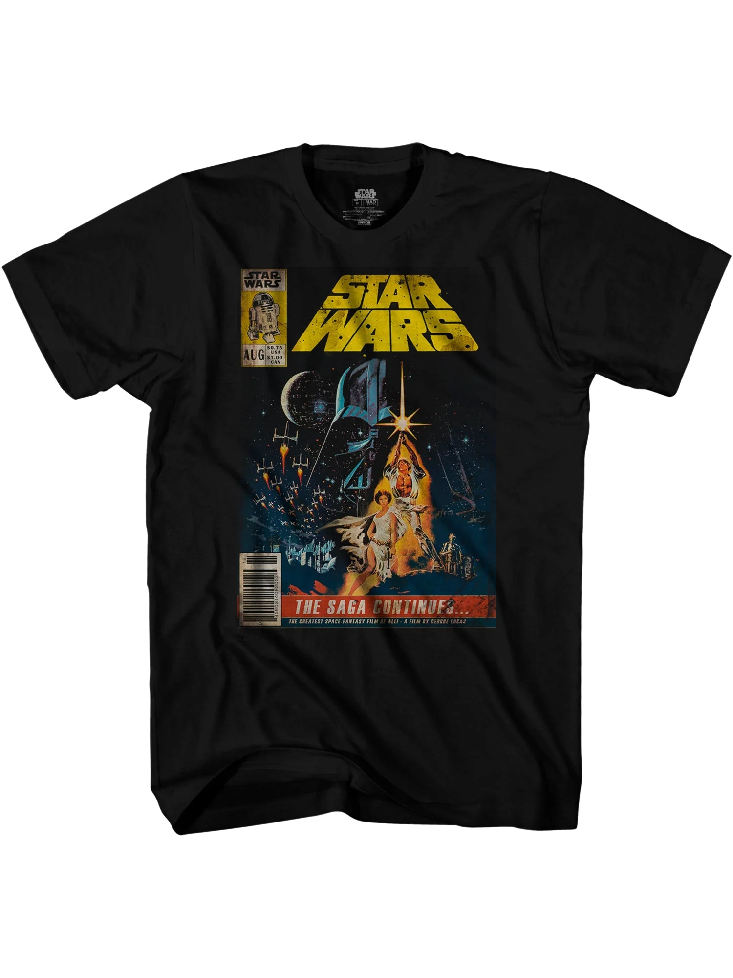 Star Wars The Saga Continues Comic Book Cover Officially Licensed Adult T Shirt - Image 1