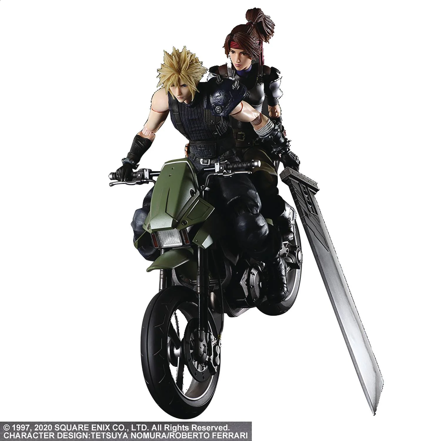 Square Enix Final Fantasy VII Remake Cloud Strife Jessie Motorcycle Play Arts Kai Action Figure Set - Image 1