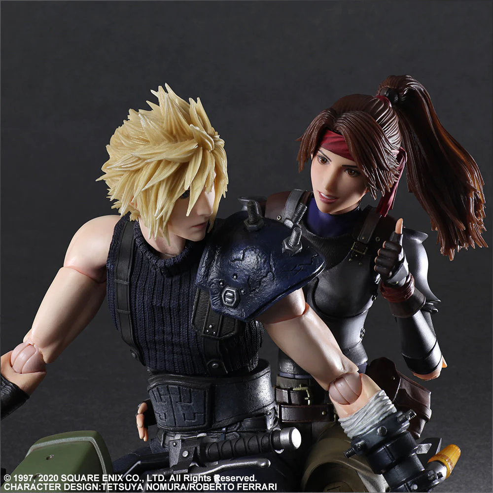 Square Enix Final Fantasy VII Remake Cloud Strife Jessie Motorcycle Play Arts Kai Action Figure Set - Image 2