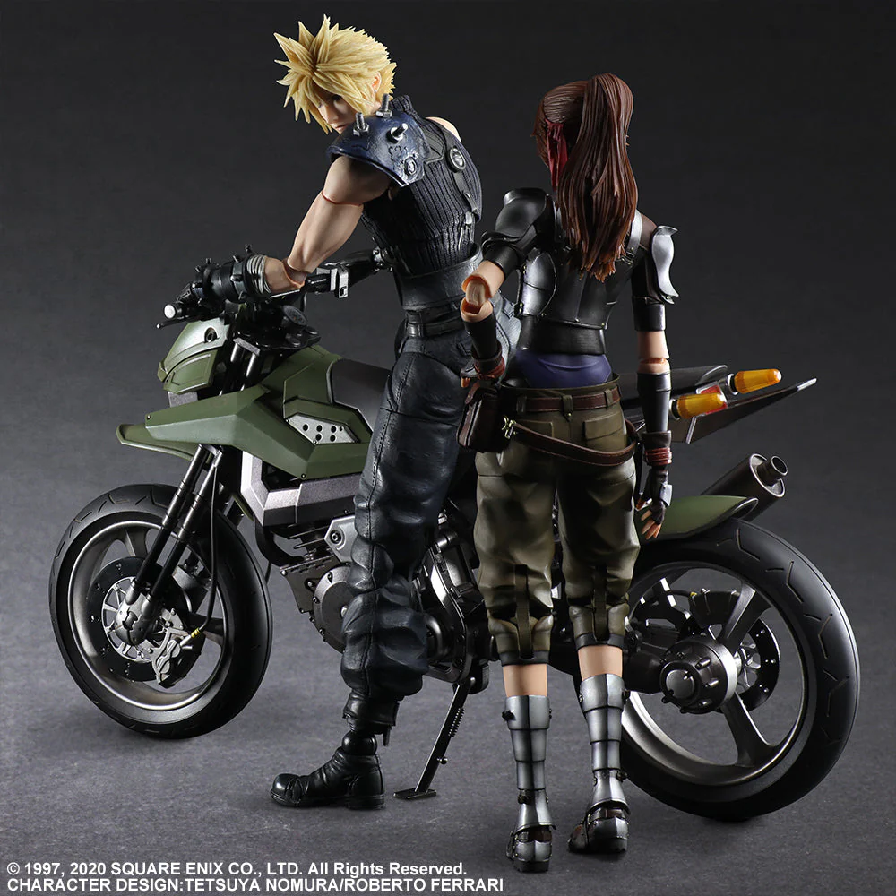 Square Enix Final Fantasy VII Remake Cloud Strife Jessie Motorcycle Play Arts Kai Action Figure Set - Image 3