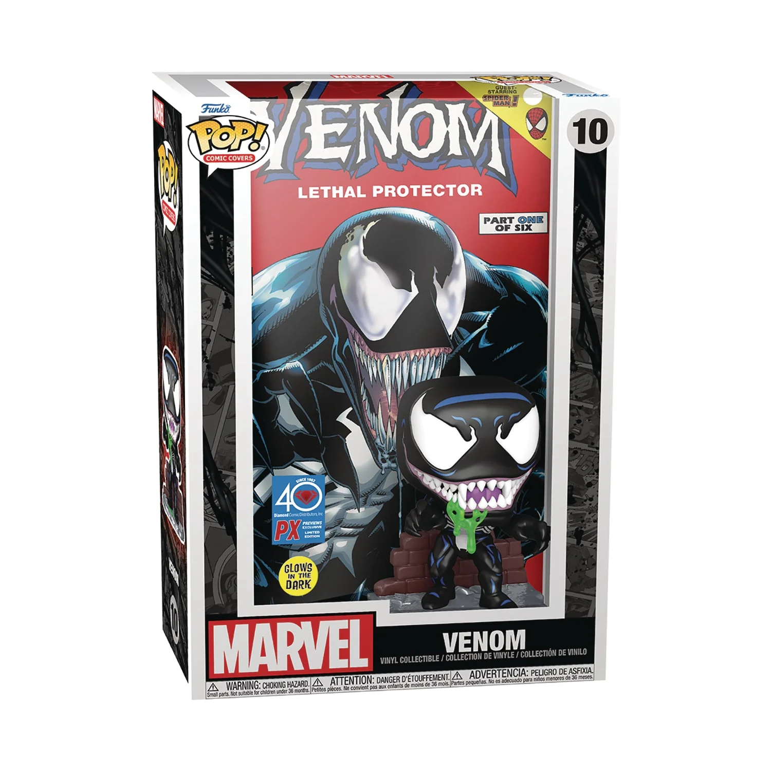 Funko Pop! Comic Cover: Marvel Venom Lethal Protector Glow in The Dark Previews Exclusive Vinyl Figure - Image 2