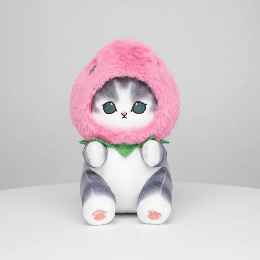 Mofusand Pink Strawberry Cat Plush 9" - Image 2
