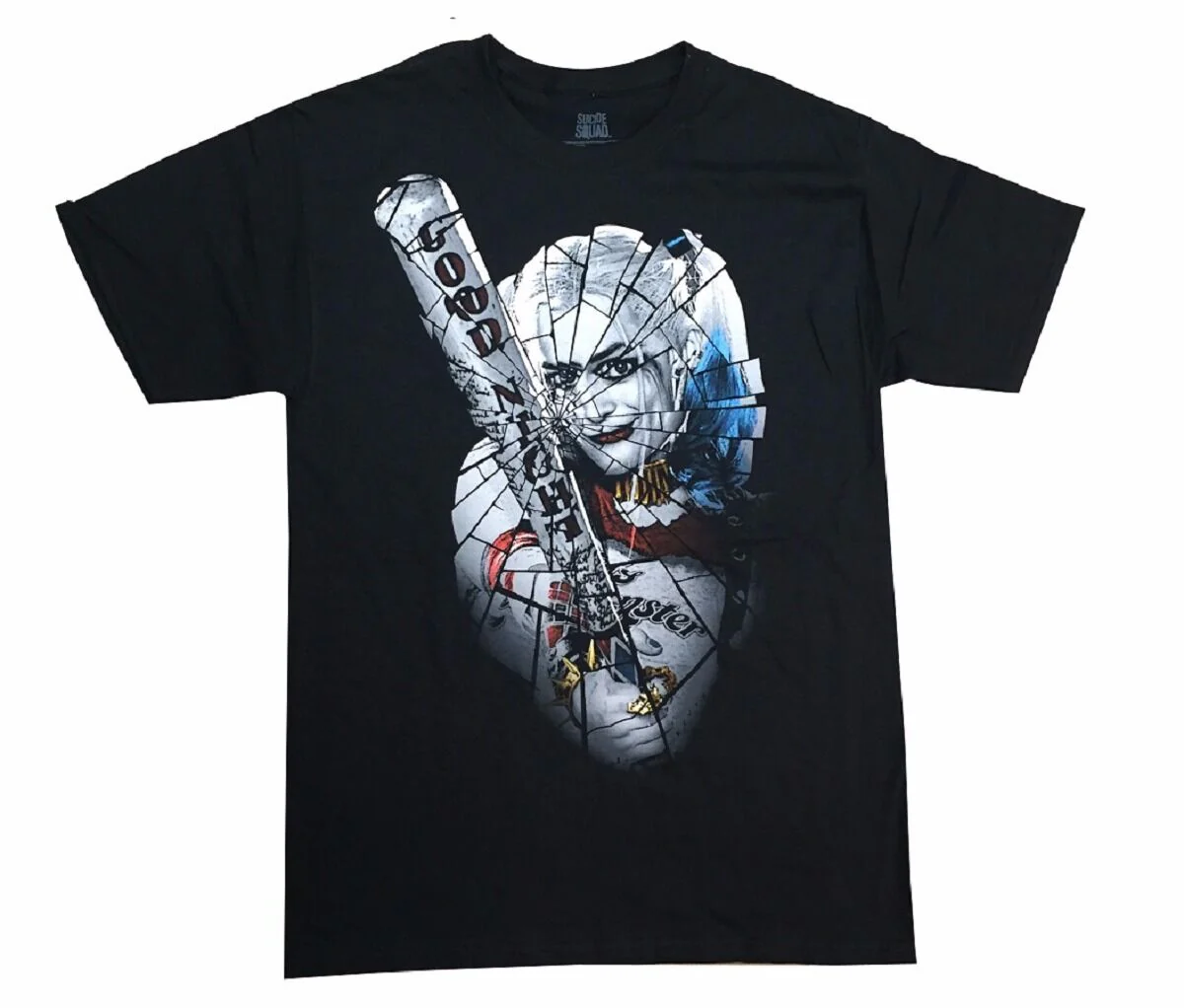 Suicide Squad Harley Quinn Shattered Glass Adult T-Shirt - Image 1