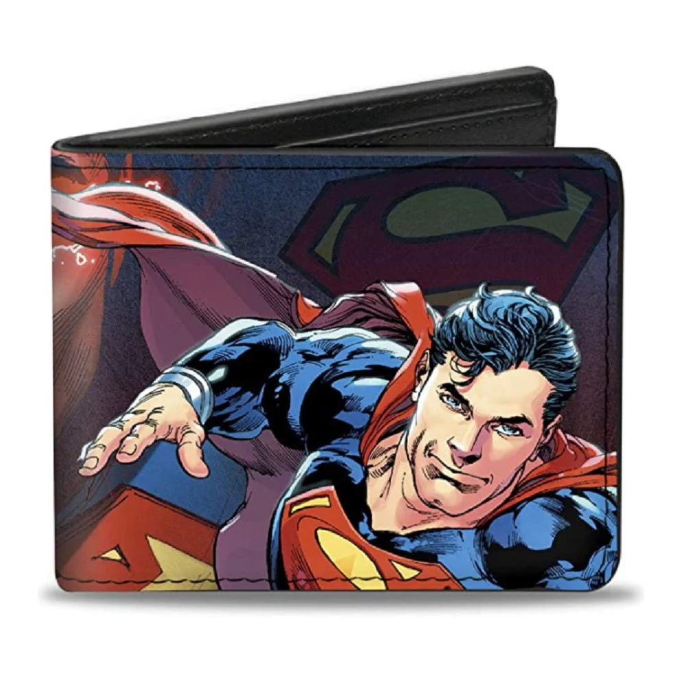 Superman Flying Pose With Shield Bi-fold Wallet - Image 1