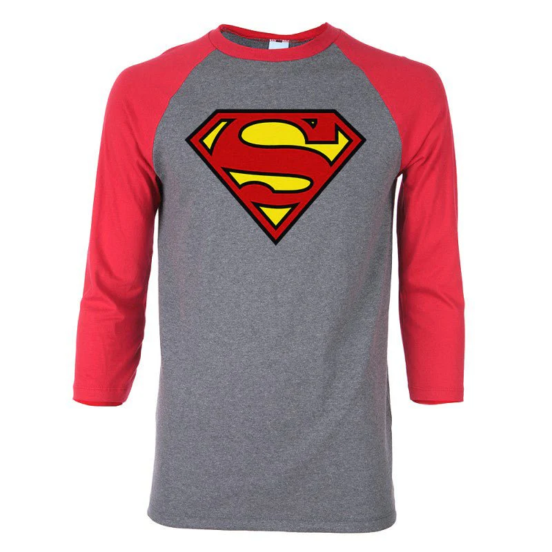 Superman Symbol DC Comics Baseball T-Shirt - Image 1
