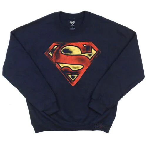 Superman Symbol Distressed Logo DC Comics Crew Neck Fleece