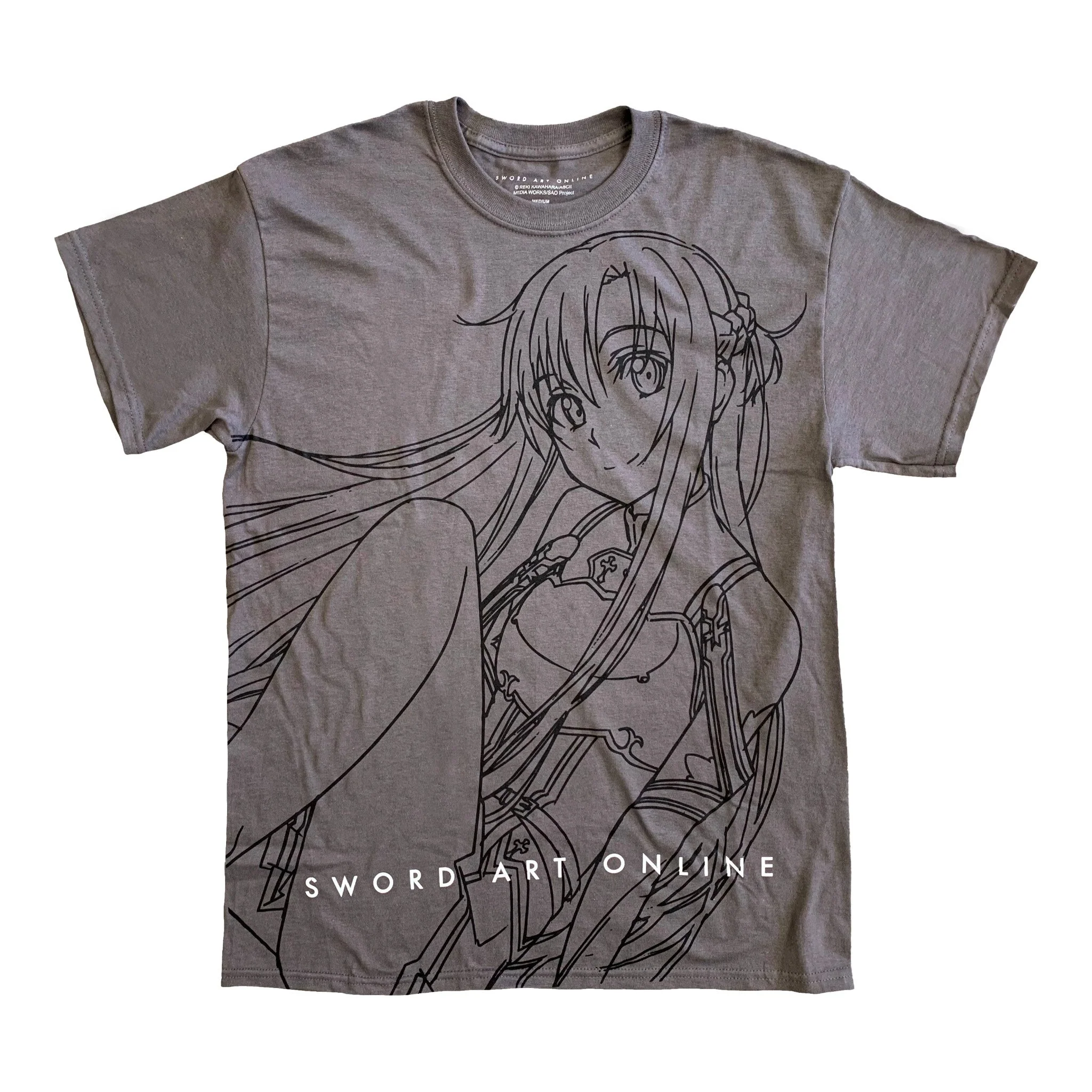 Sword Art Online - Asuna Sitting Line Art Adult T-Shirt - Image 1