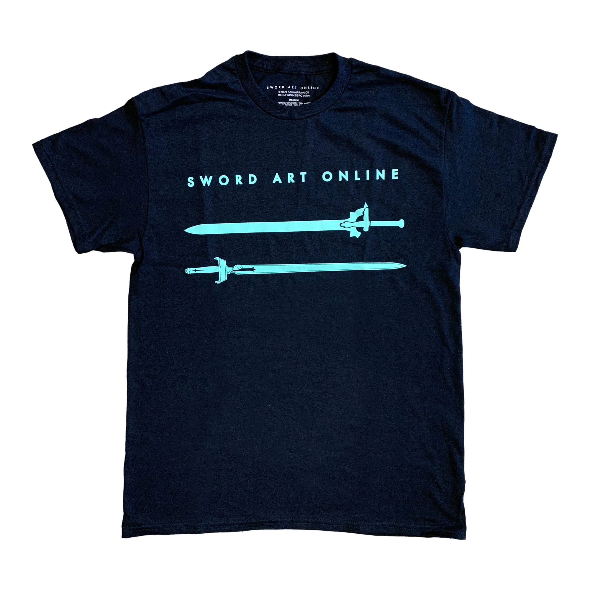 Sword Art Online Kirito Elucidator And Asuna Lambent Light Swords Adult T-Shirt - Image 1
