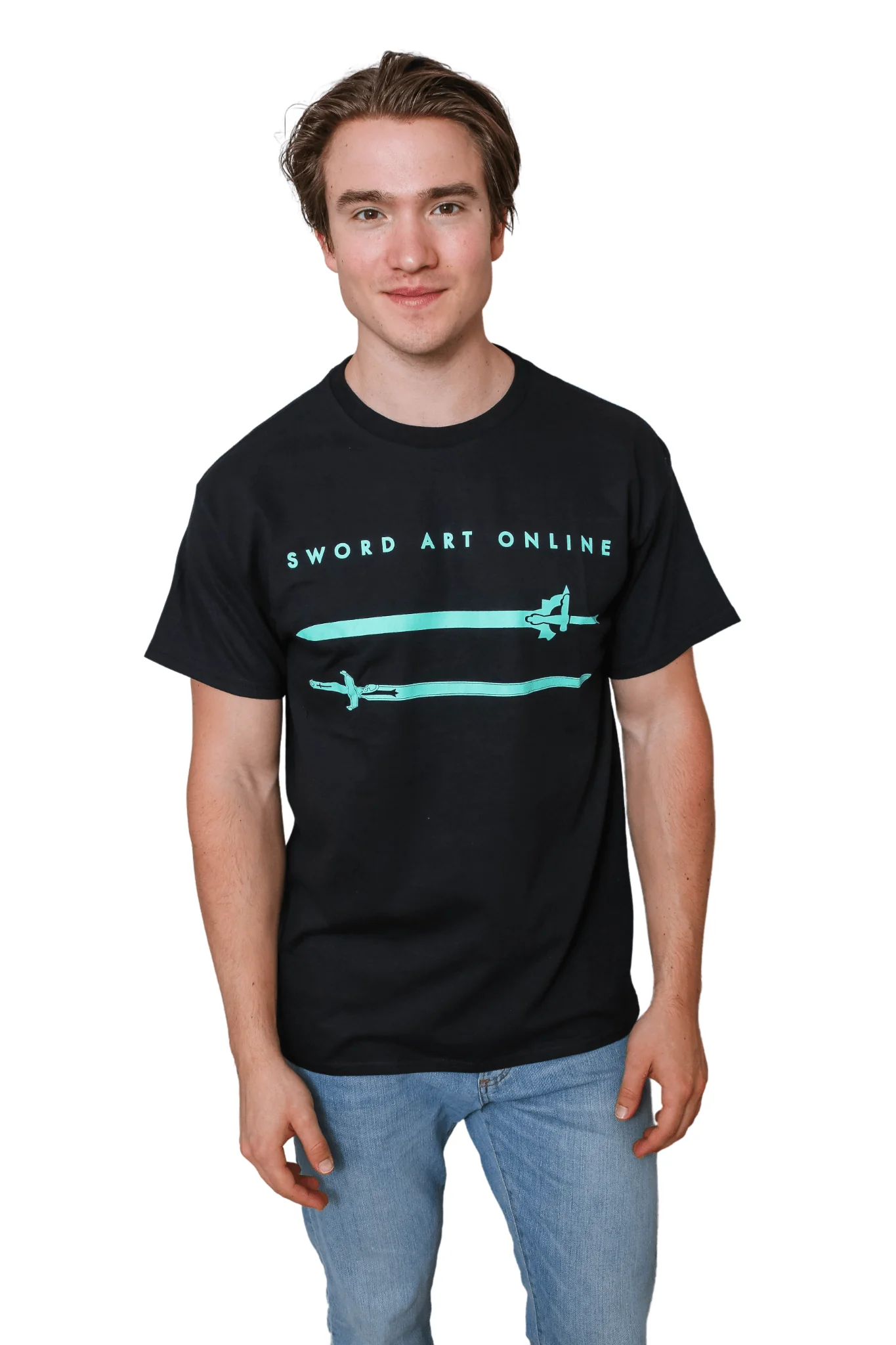 Sword Art Online Kirito Elucidator And Asuna Lambent Light Swords Adult T-Shirt - Image 3