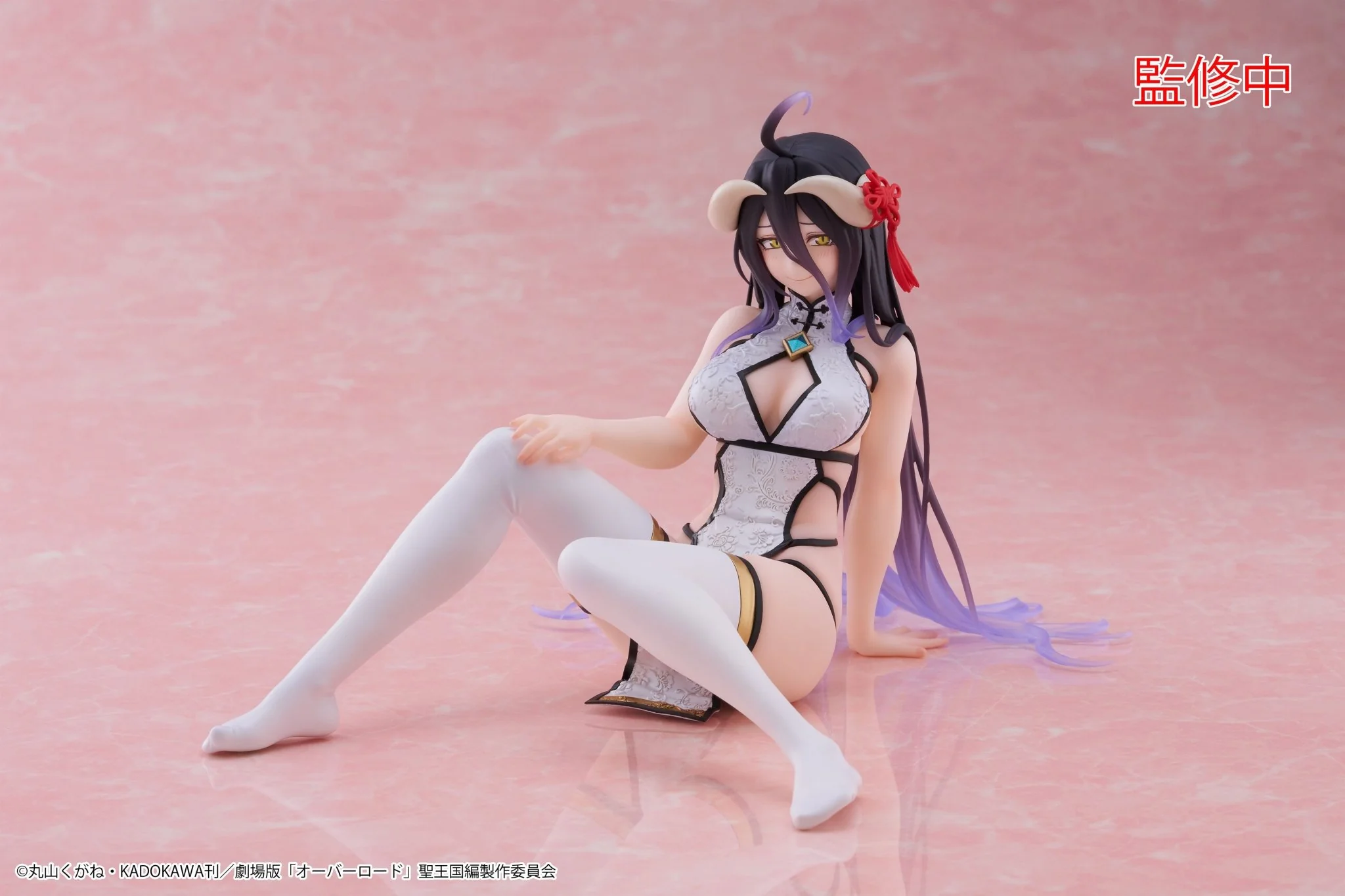 Taito - Overlord - Albedo Chinese Dress Ver. Desktop Cute Prize Figure - Image 1