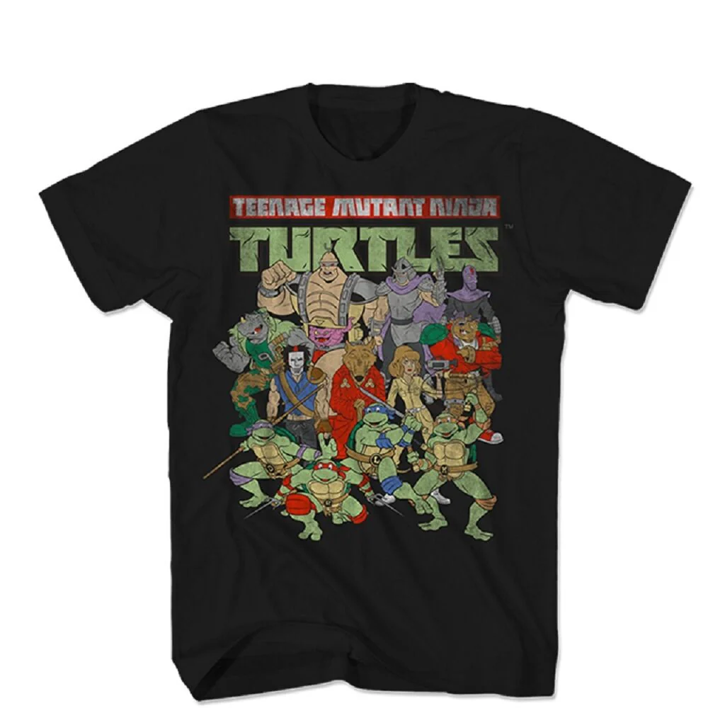 Teenage Mutant Ninja Turtles Whole Crew Here Licensed Adult T-Shirt - Image 1