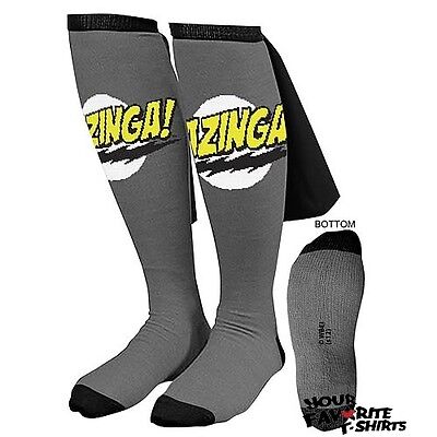 The Big Bang Theory Gray Bazinga Caped Socks Sheldon Cooper Socks - Image 1