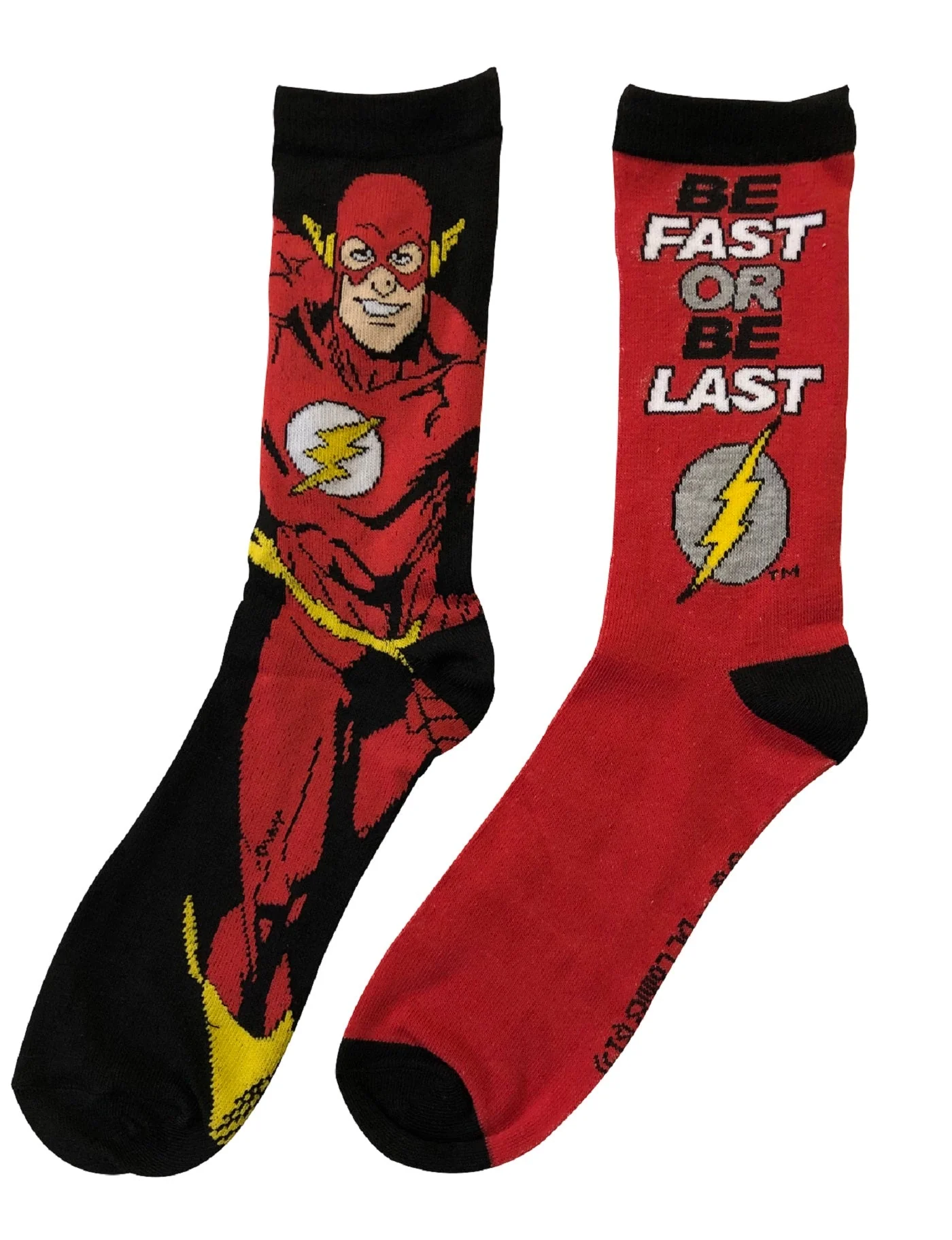 The Flash Be Fast With Symbol DC Comics 2-Pack Crew Socks - Image 1