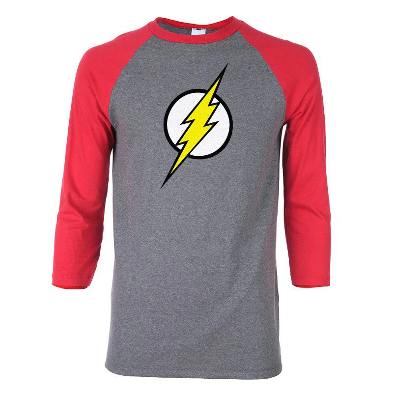 The Flash Symbol DC Comics Baseball T-Shirt - Image 1