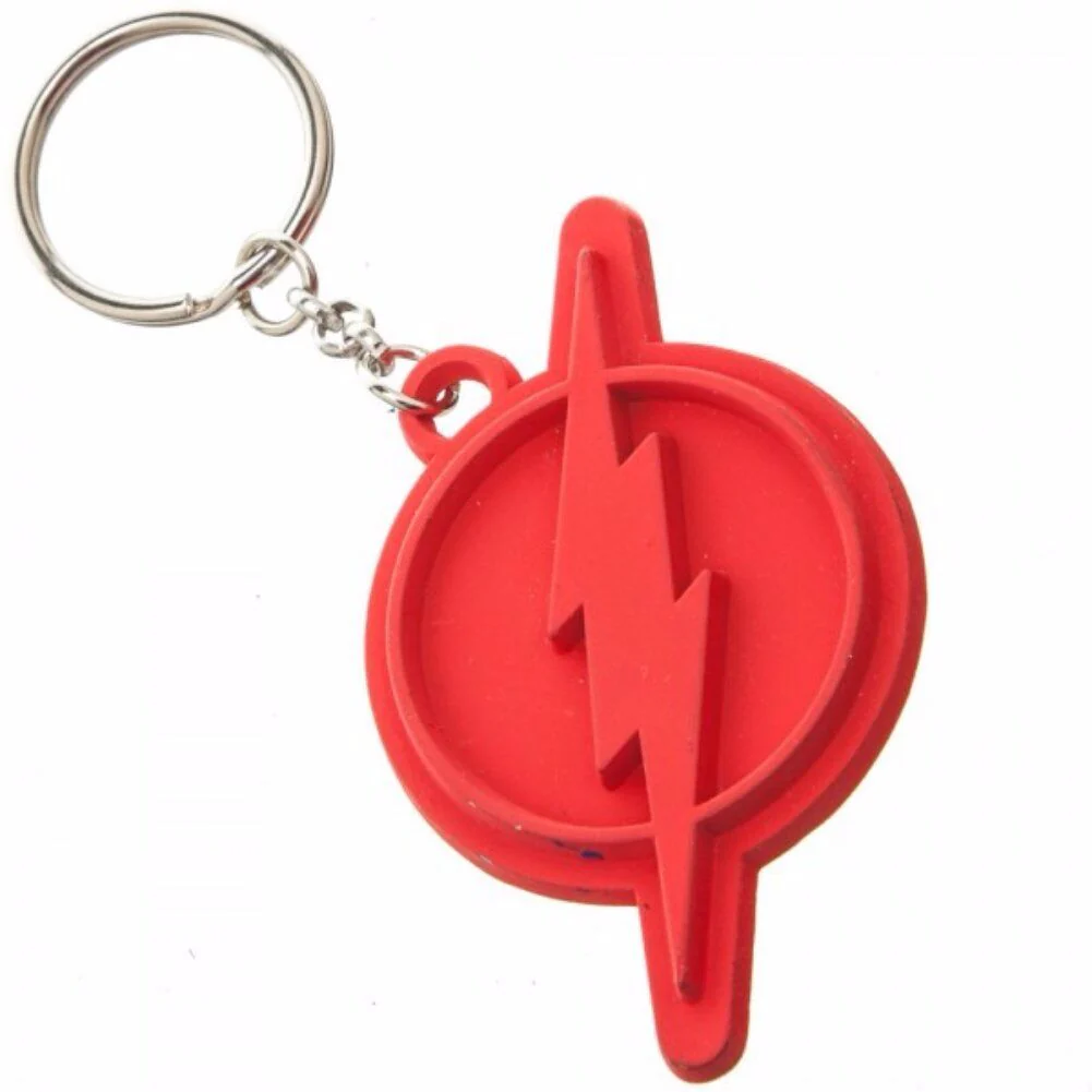 The Flash Symbol Painted Metal DC Comics Key Chain Key Ring - Image 1