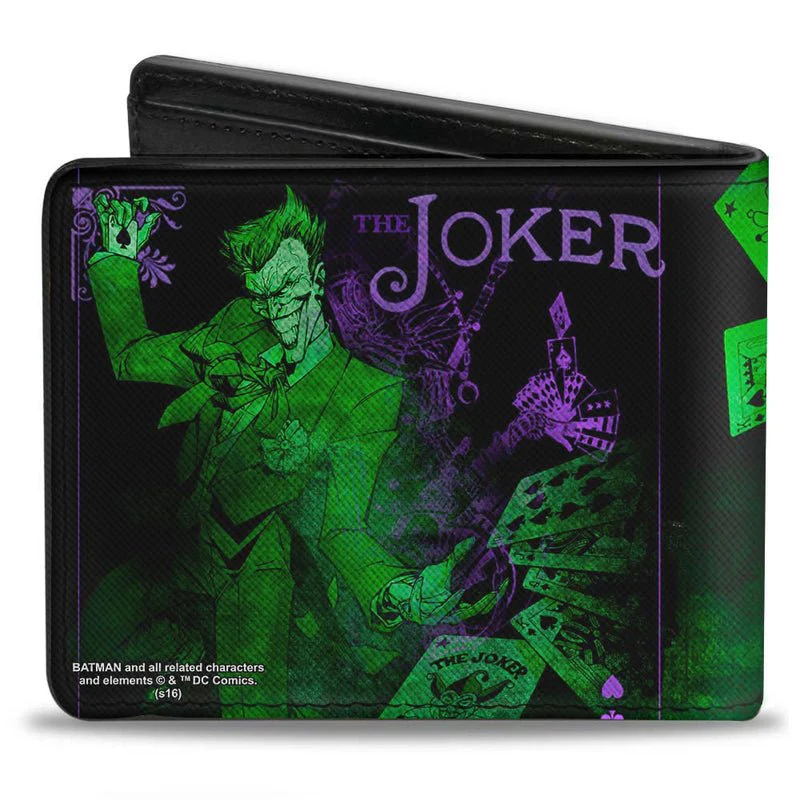 The Joker Card Flipping Poses DC Comics Bi-fold Wallet - Image 1