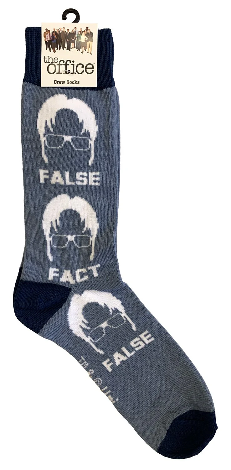 The Office Fact False Dwight Crew Socks - Image 1