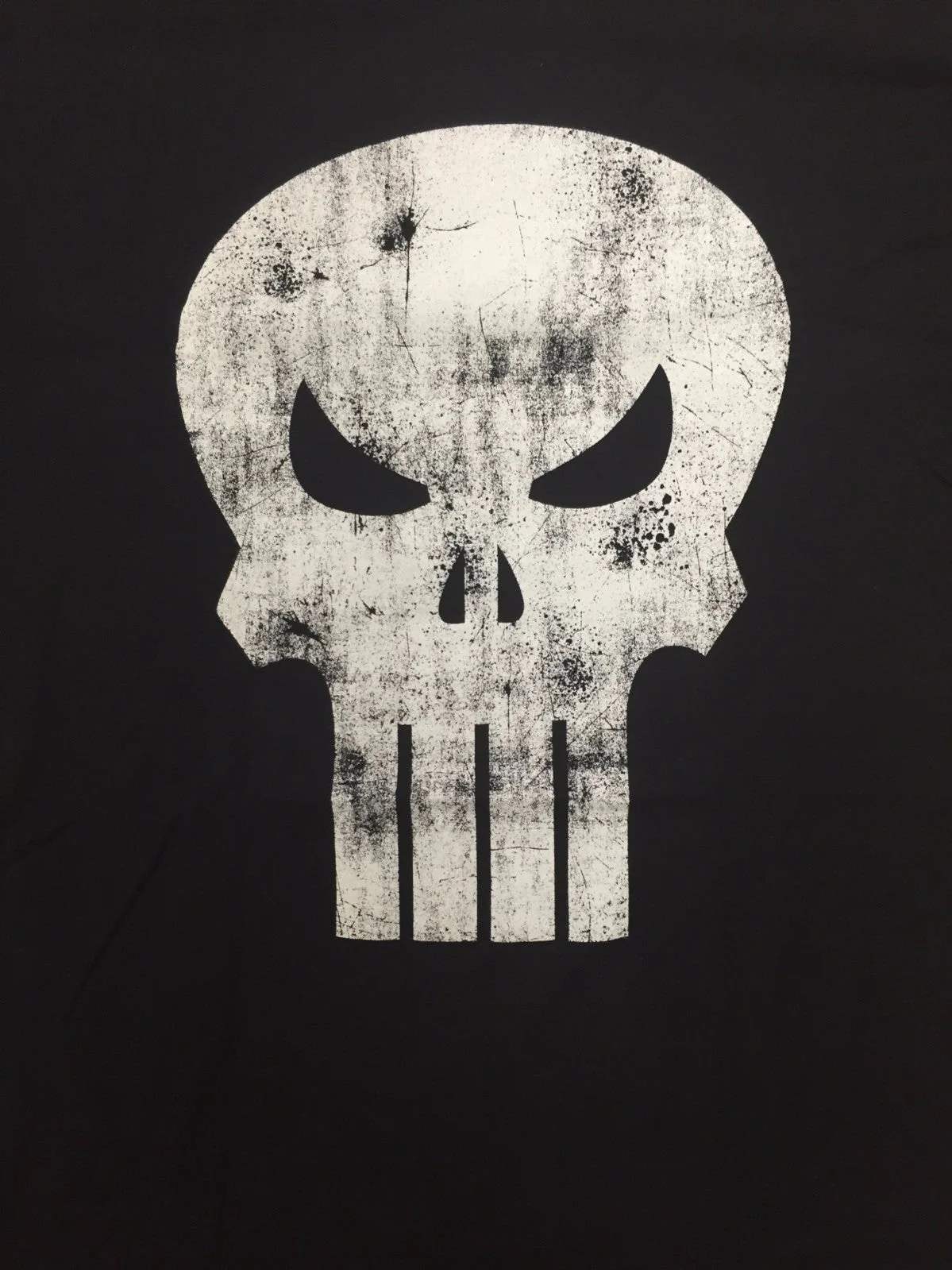 The Punisher White Skull Logo Distressed Marvel Comics Adult T-Shirt - Image 2