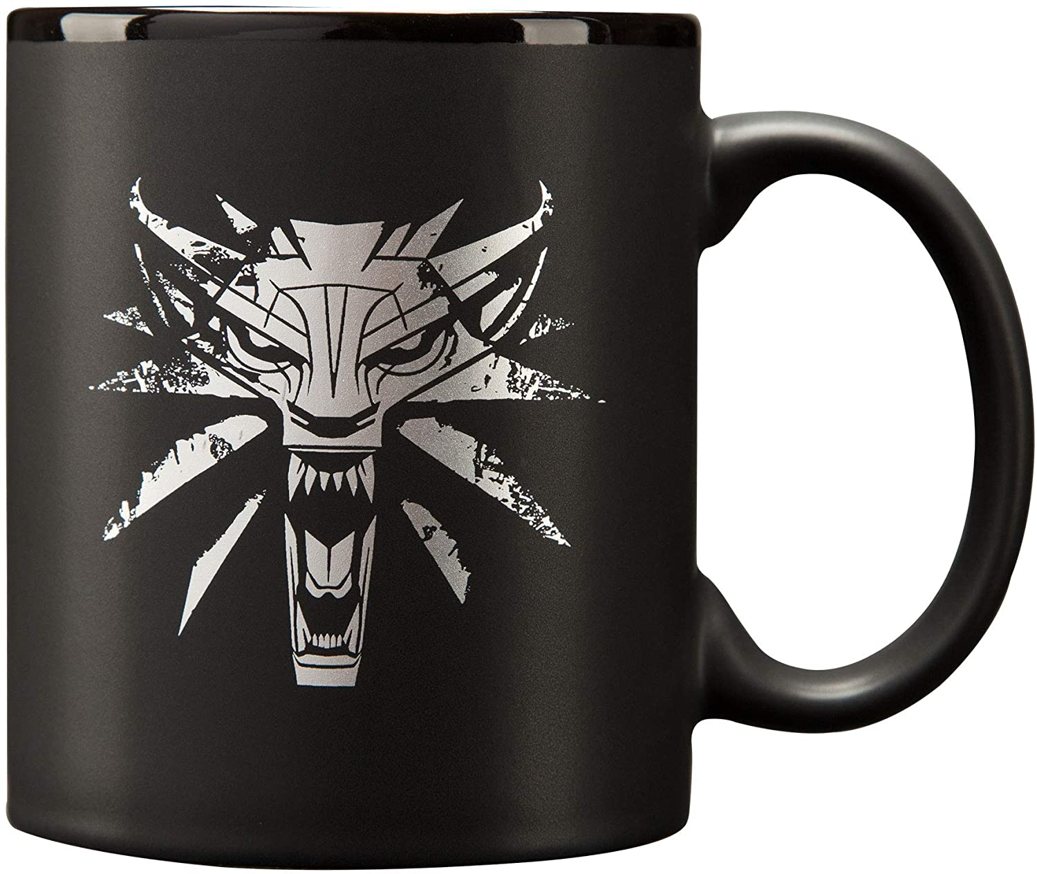 The Witcher 3 White Wolf Medallion Ceramic Mug, 11 ounces - Image 1