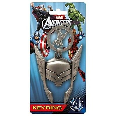Thor Helmet Avengers Marvel Comics Pewter Key Chain Key Ring - Image 1