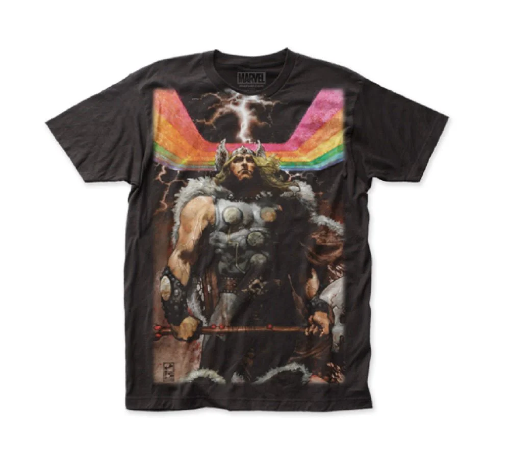 Thor Rainbow Big Print Marvel Comics Adult T-Shirt - Image 1