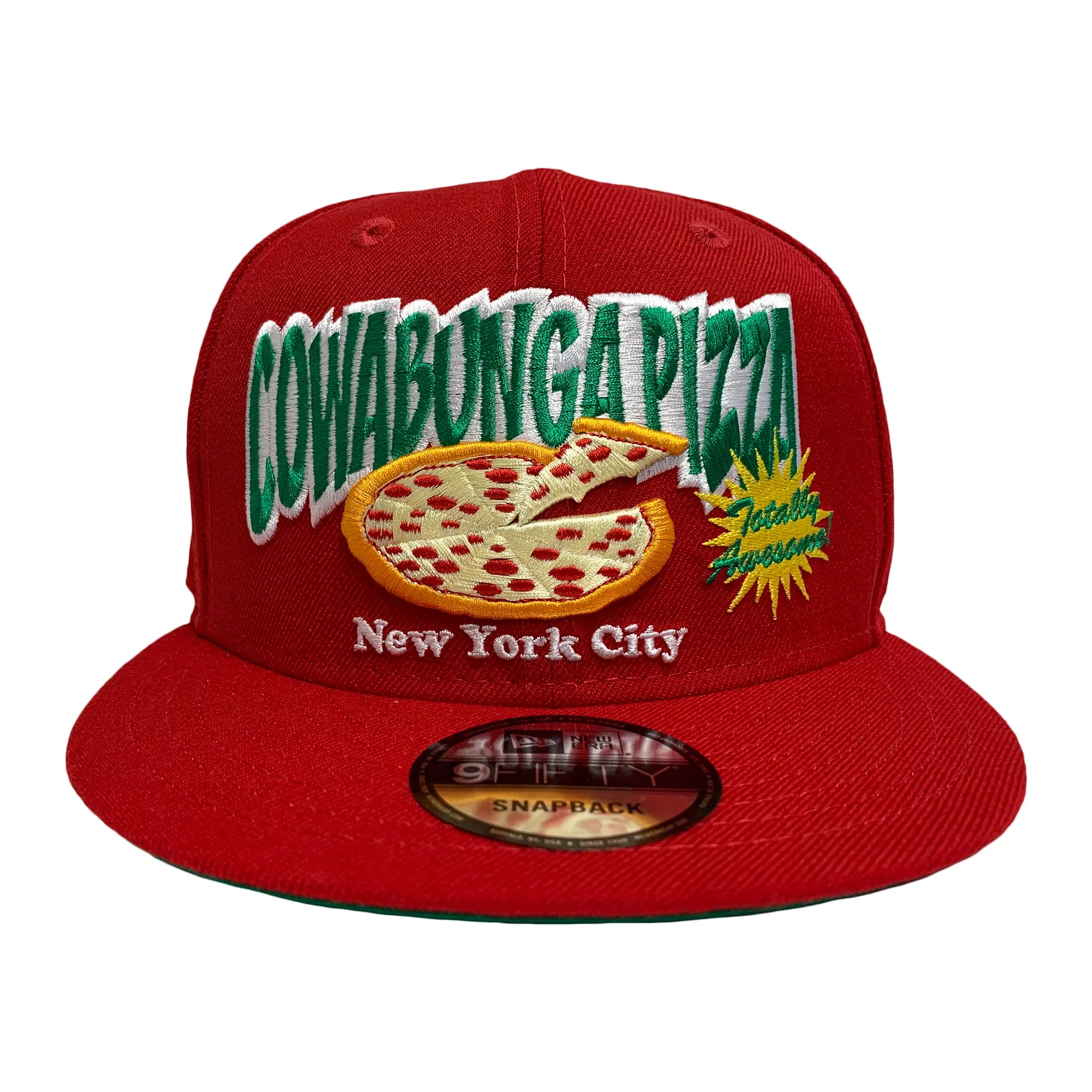 New Era 9FIFTY Teenage Mutant Ninja Turtles TMNT COWABUNGA Pizza NYC Snapback Hat Cap Red - Image 1