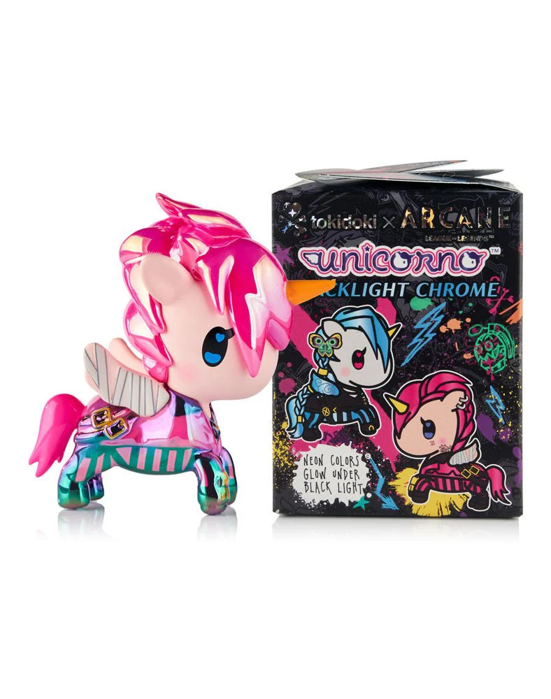 Tokidoki x ARCANE Unicorno Black Light Chrome Blind Box - Image 1
