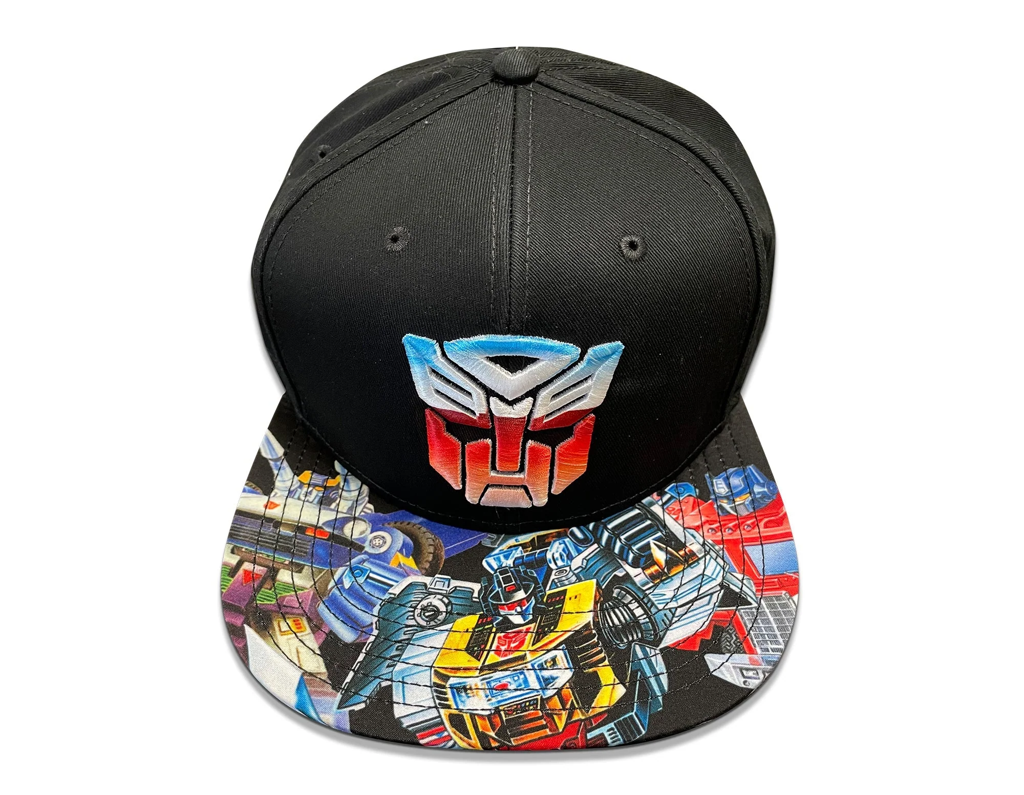 Transformers Autobots Color Shield 80’s Cartoon Black Snapback Cap Hat