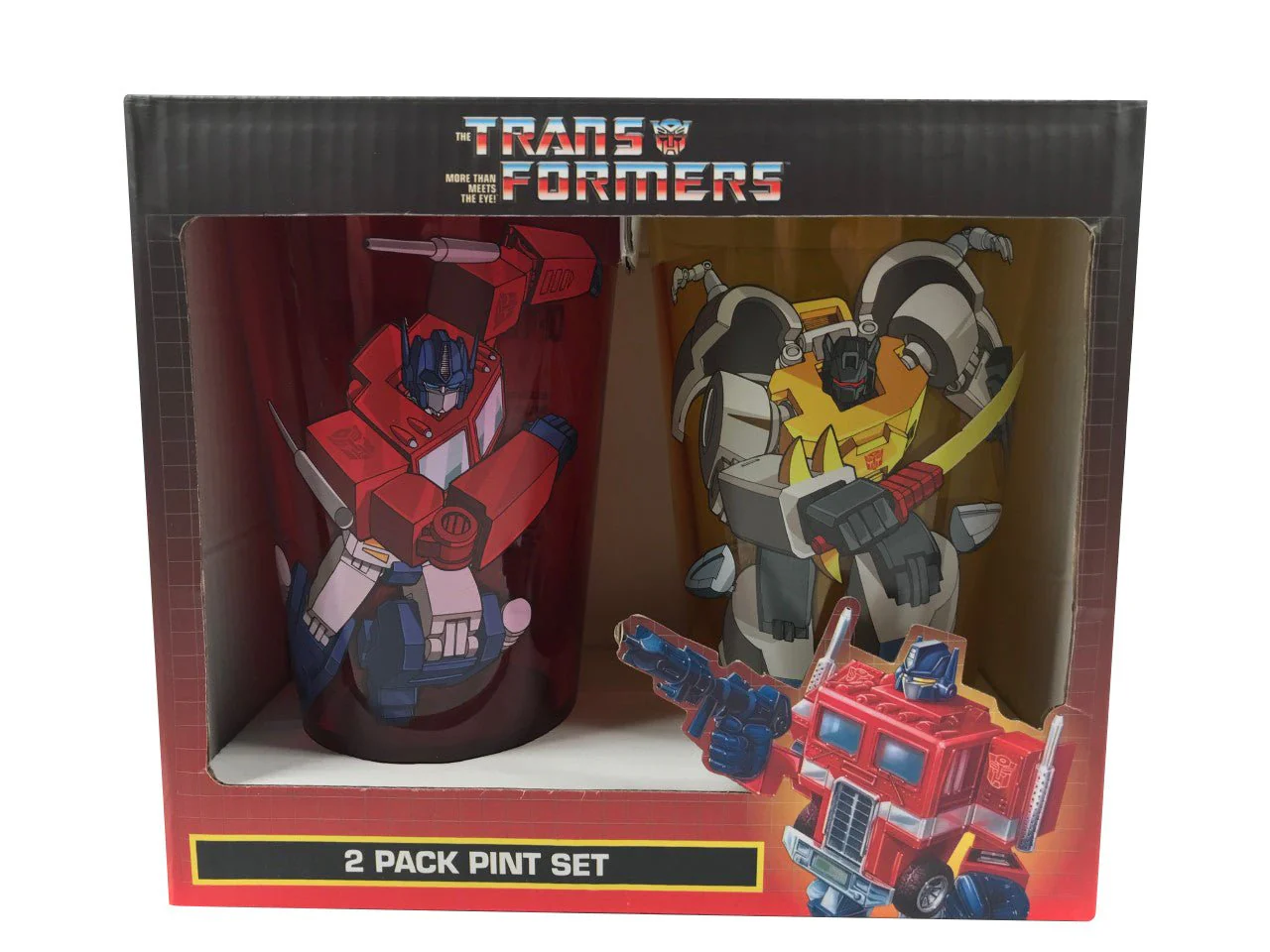 Transformers Autobots Optimus Prime And Grimlock 2 pack Pint Glass Set - Image 3
