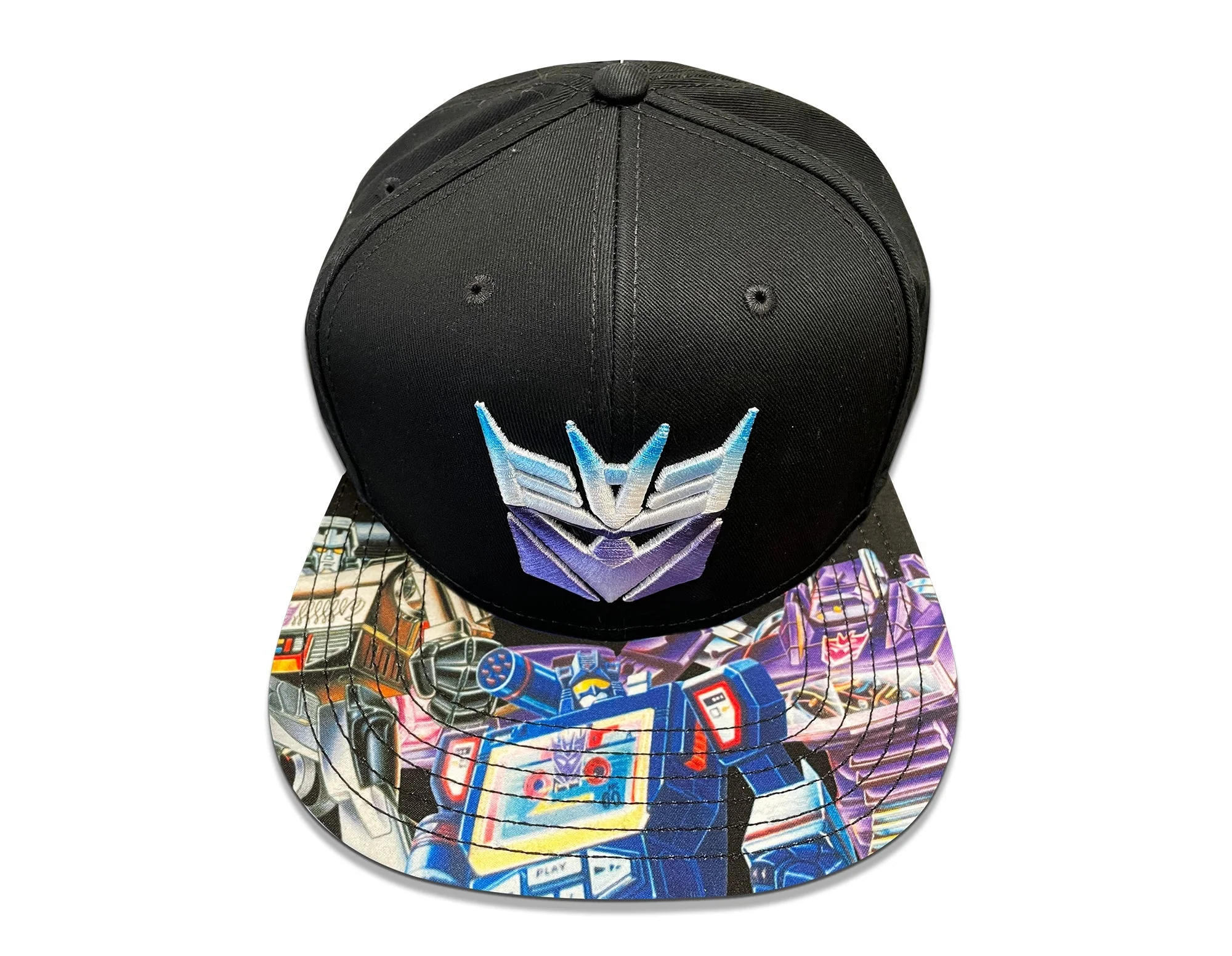 Transformers Decepticons Color Shield 80's Cartoon Black Snapback Cap Hat - Image 2
