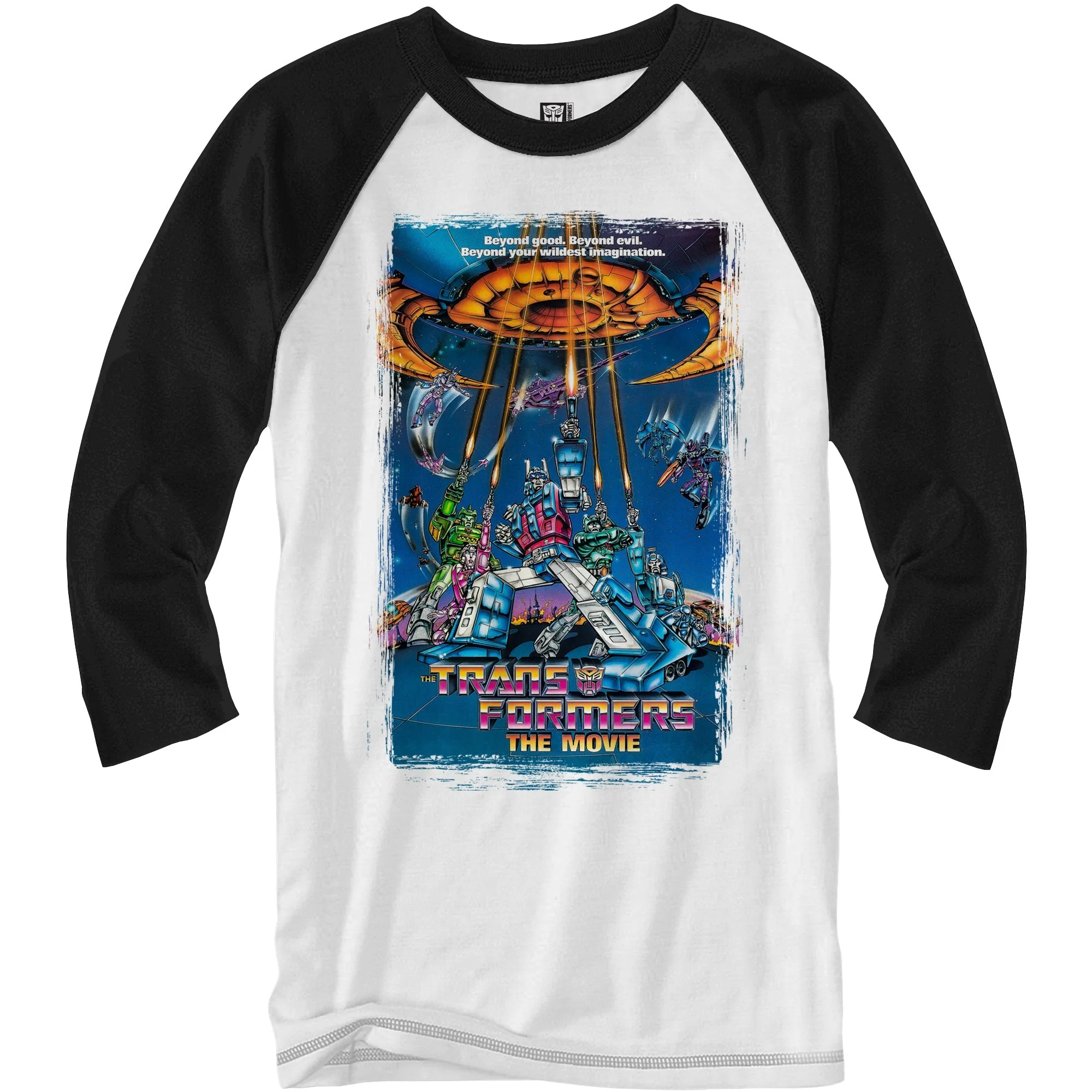 Transformers the Movie 80’s Poster Raglan Style 3/4 Length Sleeve Adult Graphic T-Shirt