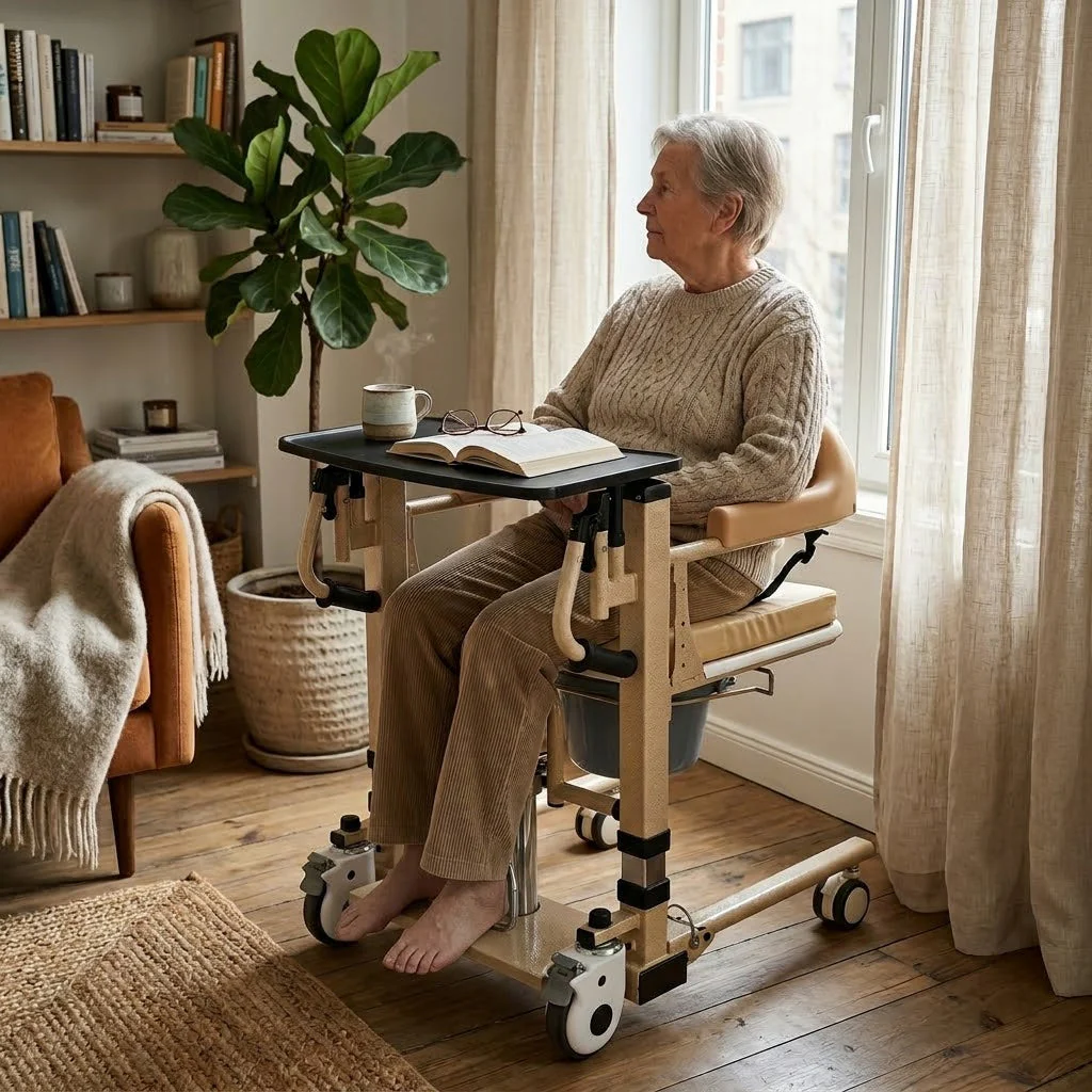Senior Care Easy Patient Lift Transfer Wheelchair - Image 2