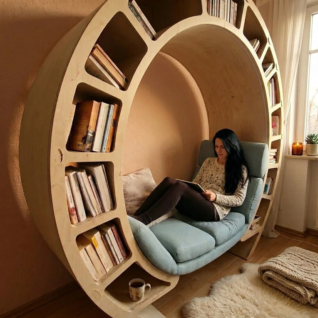 Reading Orbit Bookshelf Nook Chair - Image 3