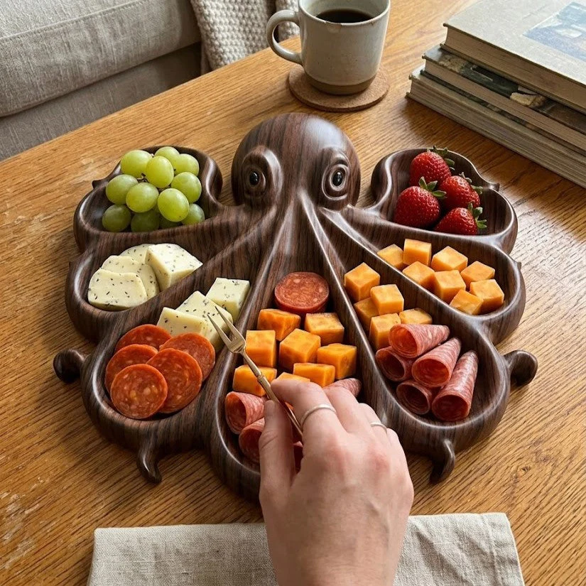 Octopus Shape Wooden Serving Board - Image 3