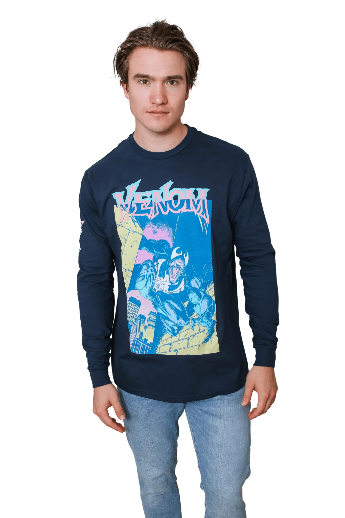 Venom Brite Box 90'S Marvel Comics Adult Long Sleeve T Shirt - Image 3