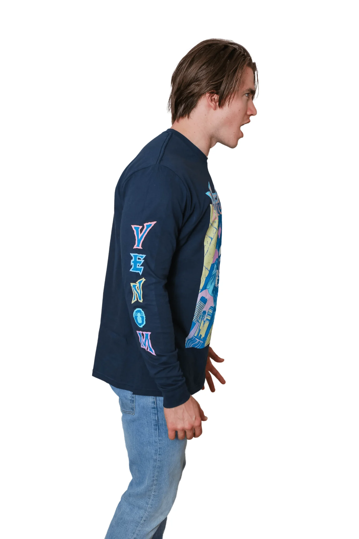 Venom Brite Box 90'S Marvel Comics Adult Long Sleeve T Shirt - Image 1