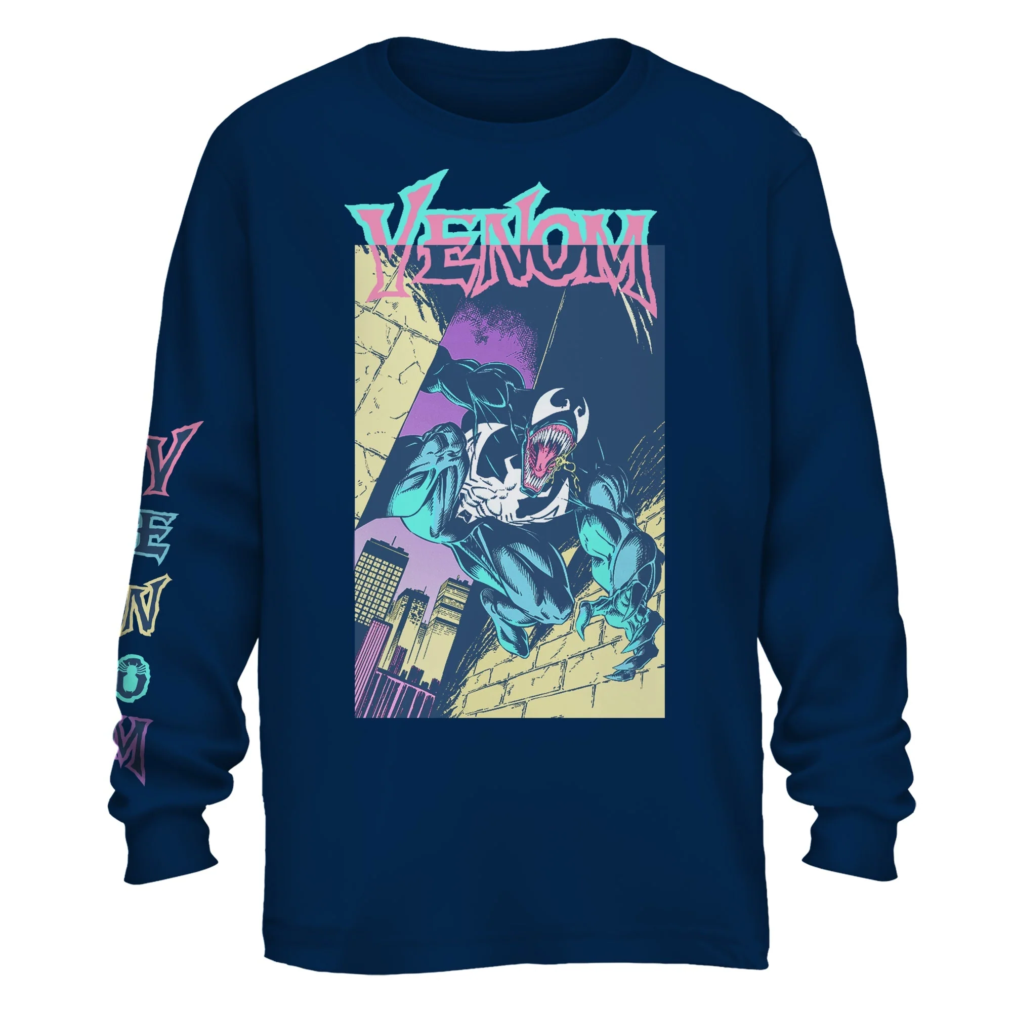 Venom Brite Box 90'S Marvel Comics Adult Long Sleeve T Shirt - Image 2