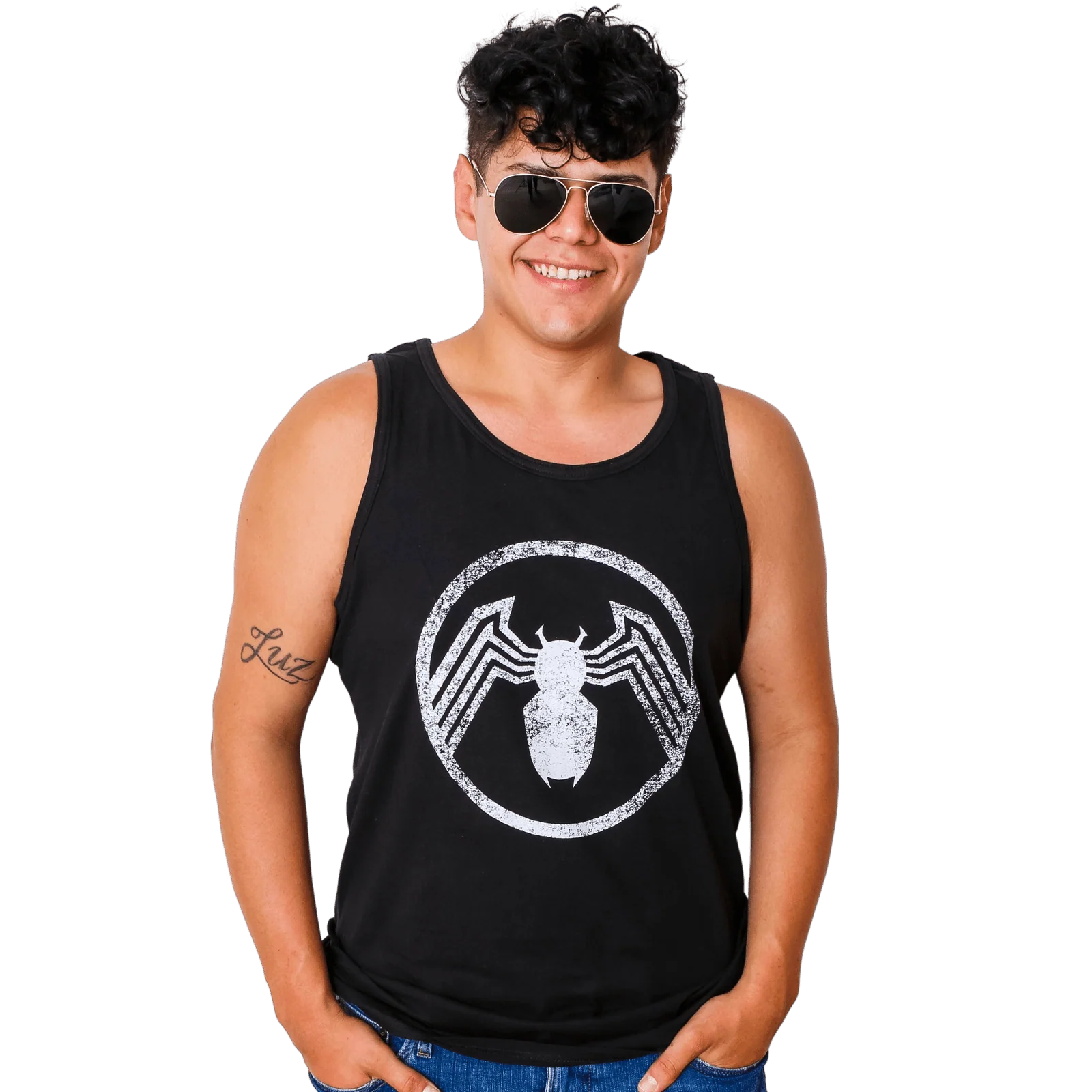 Venom Circle Logo Marvel Comics Adult Tank Top - Image 2
