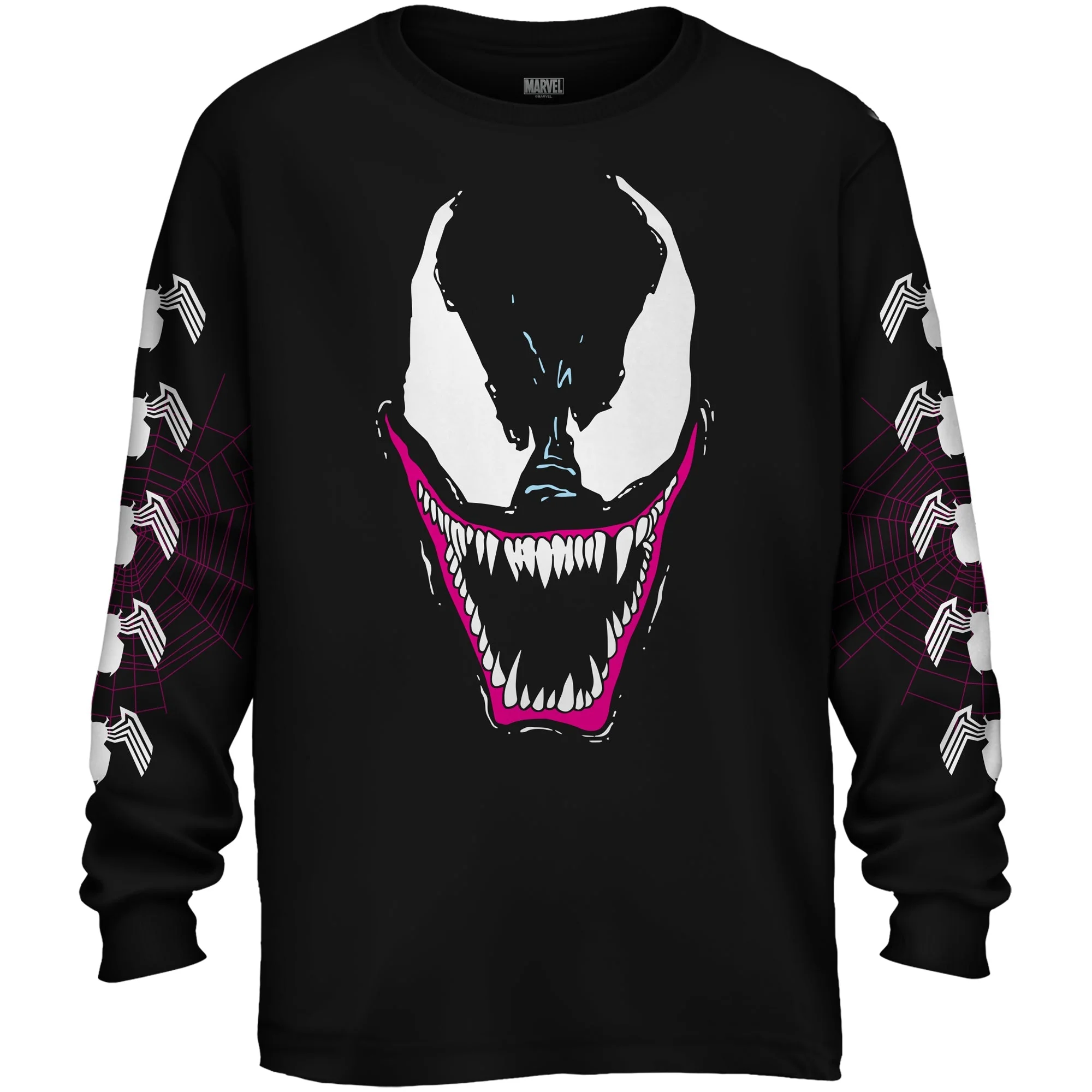 Venom Grin Marvel Comics Adult Long Sleeve T Shirt - Image 1