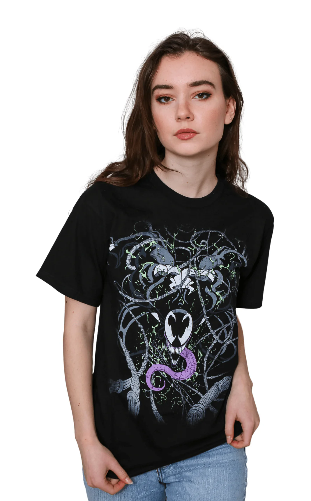 Venom Webs Spider-Man Marvel Comics Adult T-Shirt - Image 3