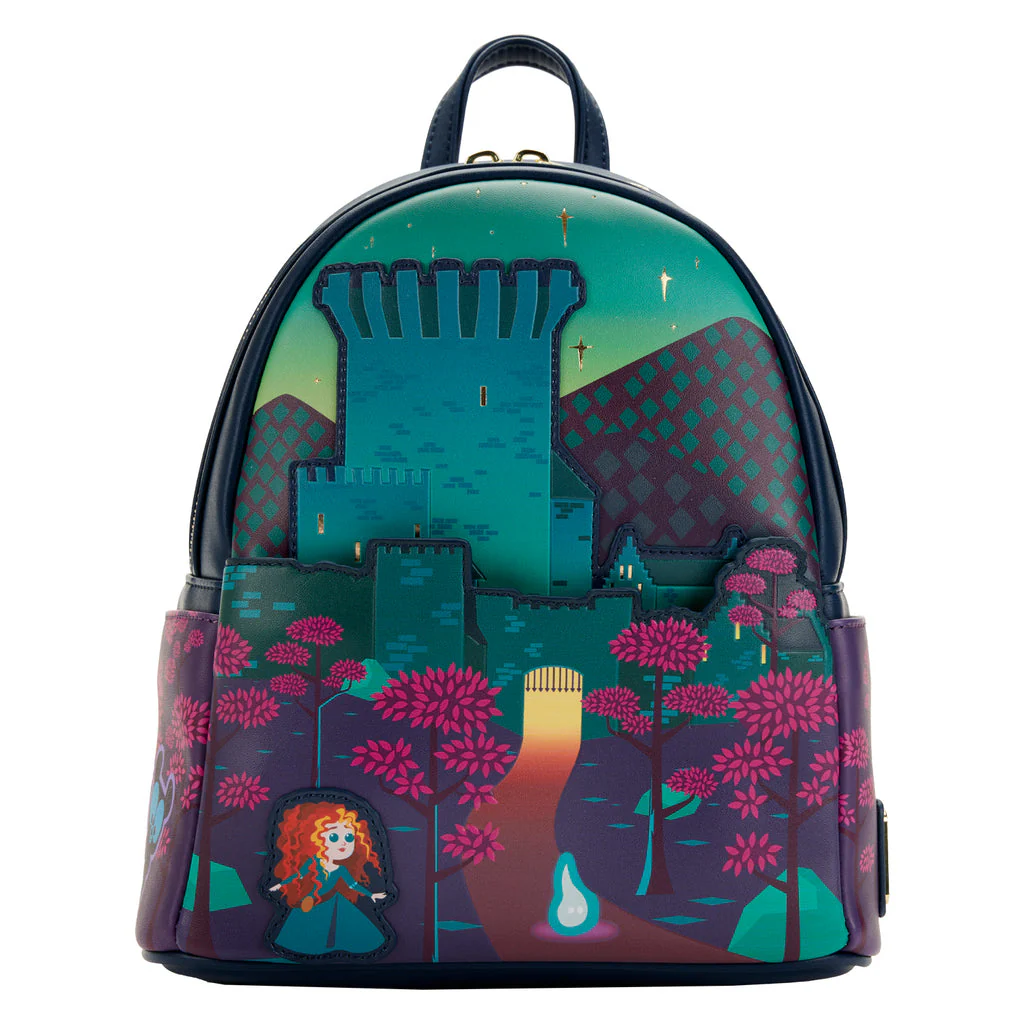 Loungefly Disney Brave Princess Merida Castle Mini Backpack Womens Shoulder Bag Purse - Image 1